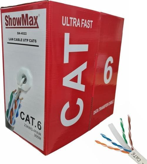 ShowMax 23AWG UTP CAT6 Network Kablosu Gri 305Metre