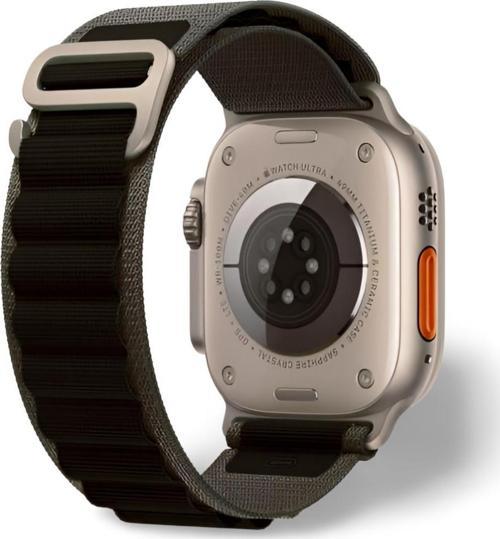 Apple Watch Uyumlu 42MM 44MM 45MM 49MM 1/2/3/4/5/6/se/7/8/ultra Akıllı Saat Alpine Loop Kordon ve Kayışı Yeşil(Siyah)