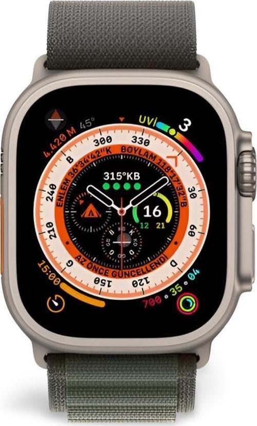 Apple Watch Uyumlu 42MM 44MM 45MM 49MM 1/2/3/4/5/6/se/7/8/ultra Akıllı Saat Alpine Loop Kordon ve Kayışı Yeşil(Yeşil)