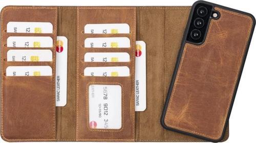 Samsung Galaxy S22 Plus Uyumlu Deri Cüzdanlı Kılıf Santa G19