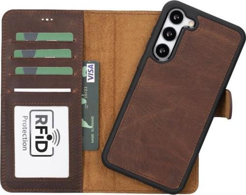 Samsung Galaxy S23 Plus Uyumlu Deri Cüzdanlı Kılıf G2 Kahve