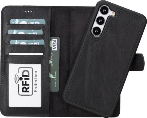 Samsung Galaxy S23 Plus Uyumlu Deri Cüzdanlı Kılıf RST1 Siyah