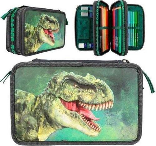 TOPModel Dino World Üçlü Kalem Kutusu Yeşil 3D Efektli