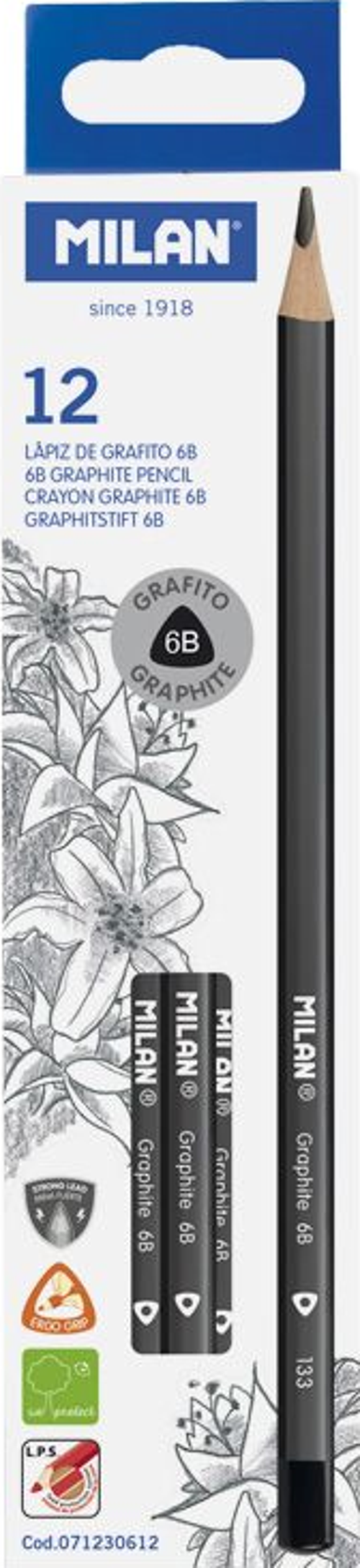 MILAN 71230612 GRAPHITE 6B ÜÇGEN KURŞUN KALEM - 12ADET