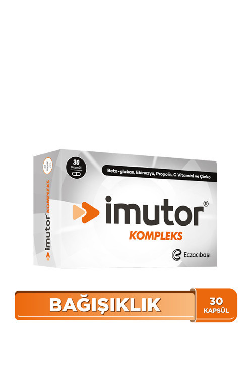 Imutor Kompleks 30 Kapsül – Bağışıklık – Beta Glukan, Ekinezya, Propolis, C Vitamini, Çinko