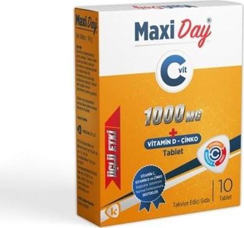 Maxi Day C Vitamini D Vitamini Çinko 10 Tablet
