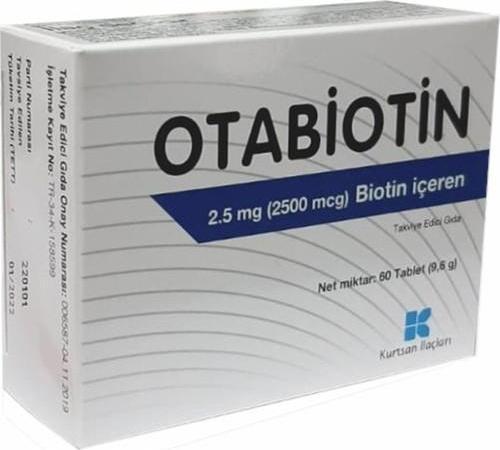 Otabiotin 2.5 Mg Biotin Içeren Takviye Edici Gıda 60 Tablet