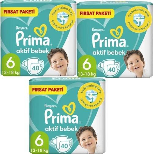 Bebek Bezi Aktif Bebek 6 Beden 40 Adet Ekstra Large Fırsat Paketi