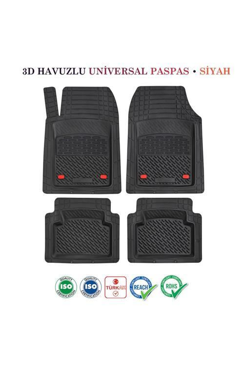 Renault Megane 2 2003-2005 Sedan Uyumlu 3D Havuzlu Universal Paspas Siyah Siyah