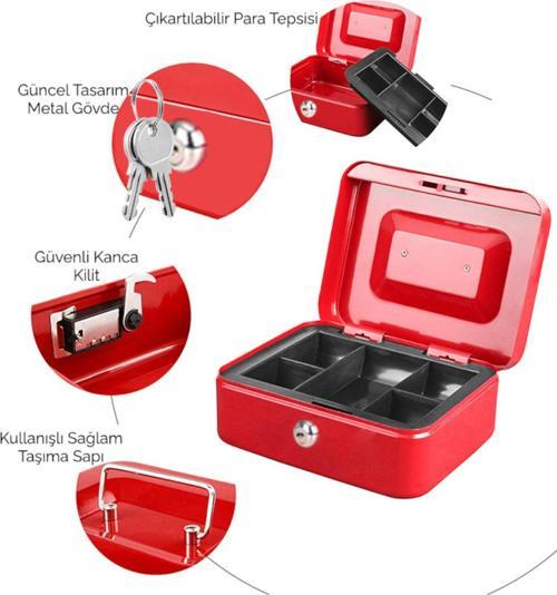 Cash Box CB200 Orta Boy Taşınabilir Para Çekmecesi / Kutusu Çıkartılabilir Para Rafları