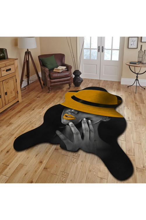 Dekoratif, 3D Baskılı Özel Tasarım, Lazer Kesim, İnce, Kaymaz Taban Halı - 160 X 230