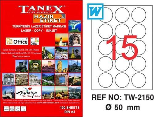 Tw-2150 Lazer Etiket Yuvarlak 50 Mm Tw2150Las10100