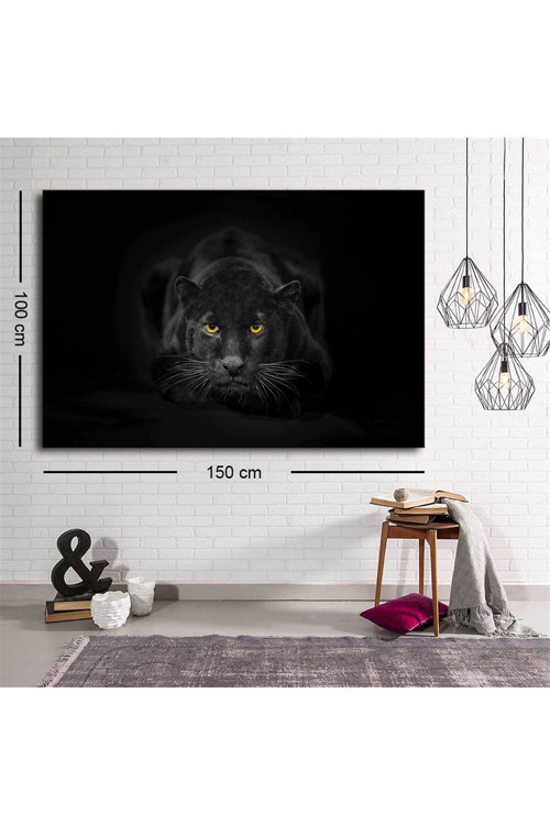 Dekoratif Siyah Leopar Kanvas Tablo
