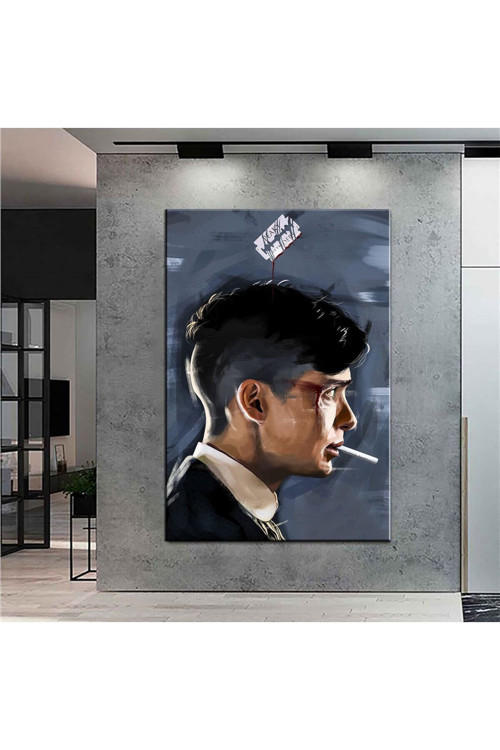 Dekoratif Baskı Tommy Shelby Tasarım Kanvas Tablo