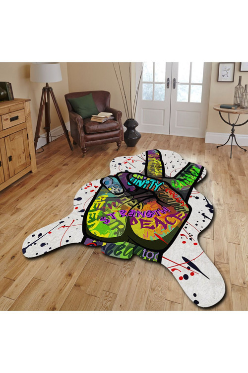 Dekoratif, 3D Baskılı Özel Tasarım, Lazer Kesim, İnce, Kaymaz Taban Halı 100 - 120 X 180