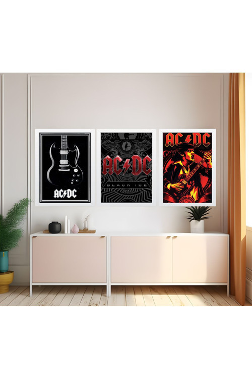 Modern Tarz Mdf Plastik Çerçeveli 3'Lu Dekoratif Tablo 162