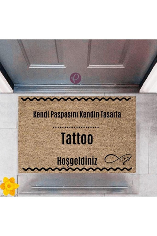 Kapı Önü Paspası Dekoratif Dijital Baskı Tattoo P-2558