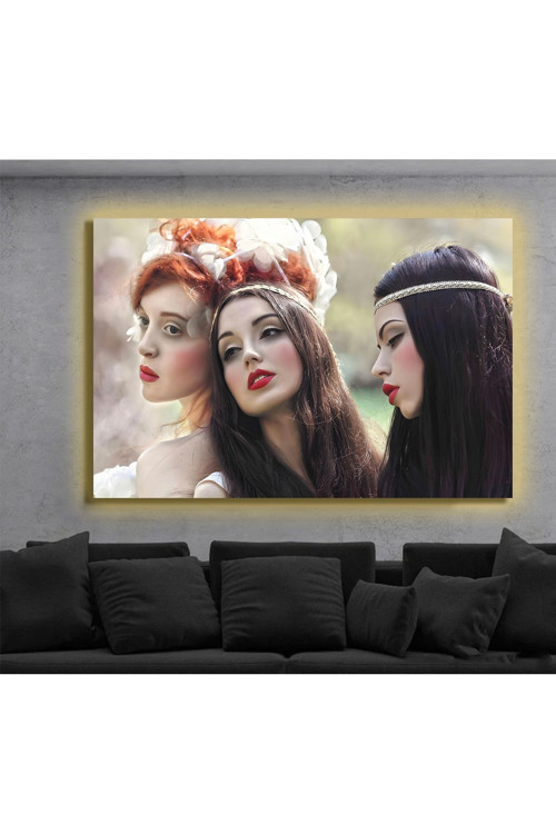 Led Işıklı Kanvas Tablo, 3D Dekoratif Baskılı Tablo Yapay Zeka Destekli Modern Tasarımlar 262