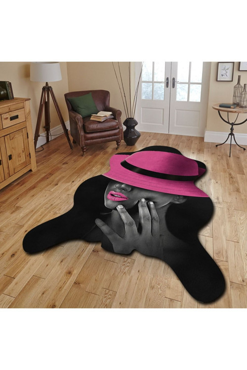 Dekoratif, 3D Baskılı Özel Tasarım, Lazer Kesim, İnce, Kaymaz Taban Halı - 120 X 180