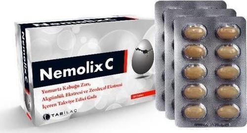 İlaç Nemolix (C) Yumurta Kabuğu Zarı 30 Tablet
