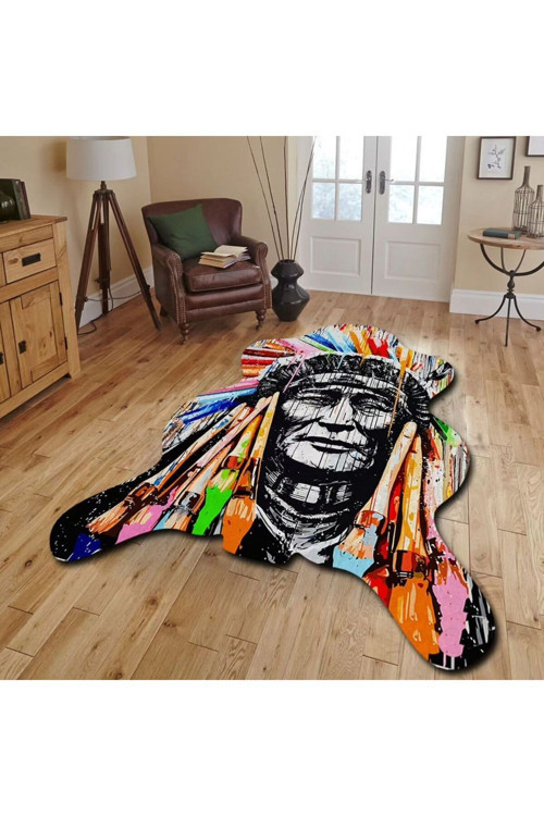 Dekoratif, 3D Baskılı Özel Tasarım, Lazer Kesim, İnce, Kaymaz Taban Halı - 120 X 180