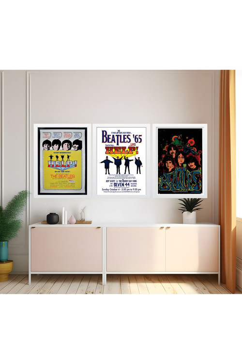 Modern Tarz Mdf Plastik Çerçeveli 3'Lu Dekoratif Tablo 217