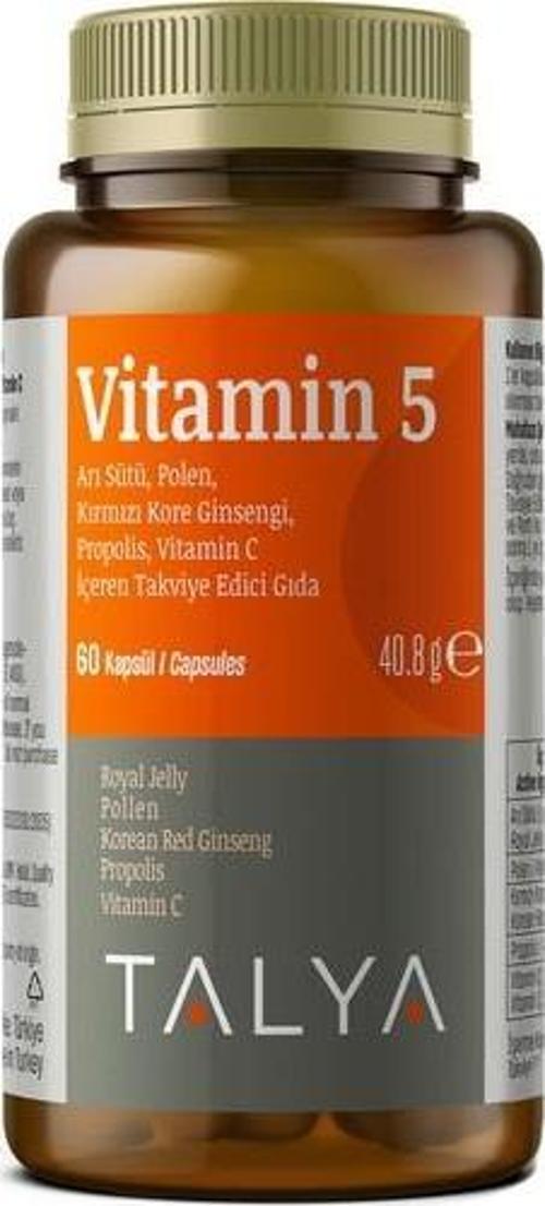 Vitamin 5 - Arı Sütü, Polen, Propolis, Ginseng, Vitamin C, İçeren Takviye Edici Gıda