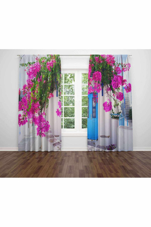 Özel Tasarım Dekoratif Baskı Salon Mutfak Oturma Odası 3D Baskılı Fon Perde 273 - 280 X 250