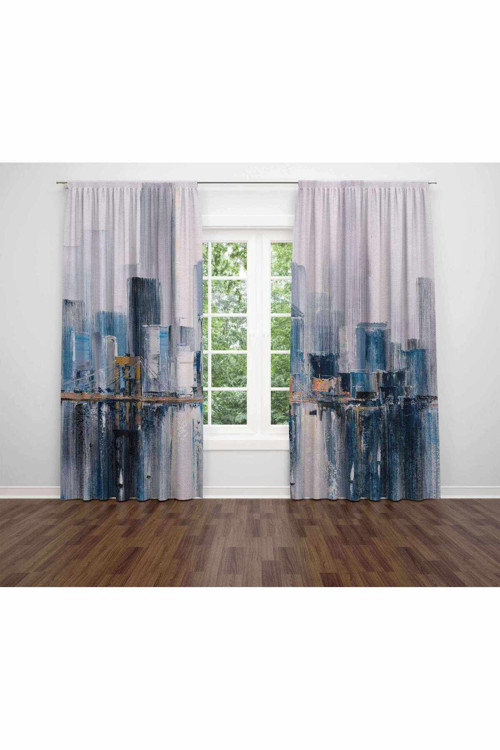 Özel Tasarım Dekoratif Baskı Salon Mutfak Oturma Odası 3D Baskılı Fon Perde 133 - 280 X 250