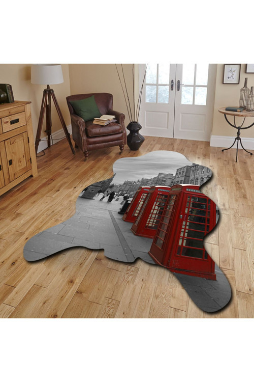 Dekoratif, 3D Baskılı Özel Tasarım, Lazer Kesim, İnce, Kaymaz Taban Halı 76 - 160 X 230