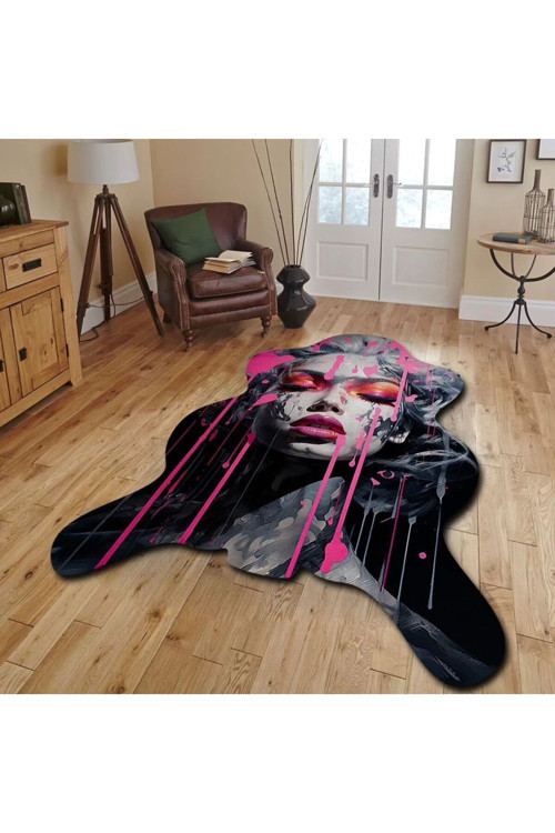 Dekoratif, 3D Baskılı Özel Tasarım, Lazer Kesim, İnce, Kaymaz Taban Halı - 160 X 230