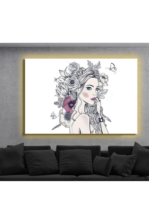 Led Işıklı Kanvas Tablo, 3D Dekoratif Baskılı Tablo Yapay Zeka Destekli Modern Tasarımlar 30