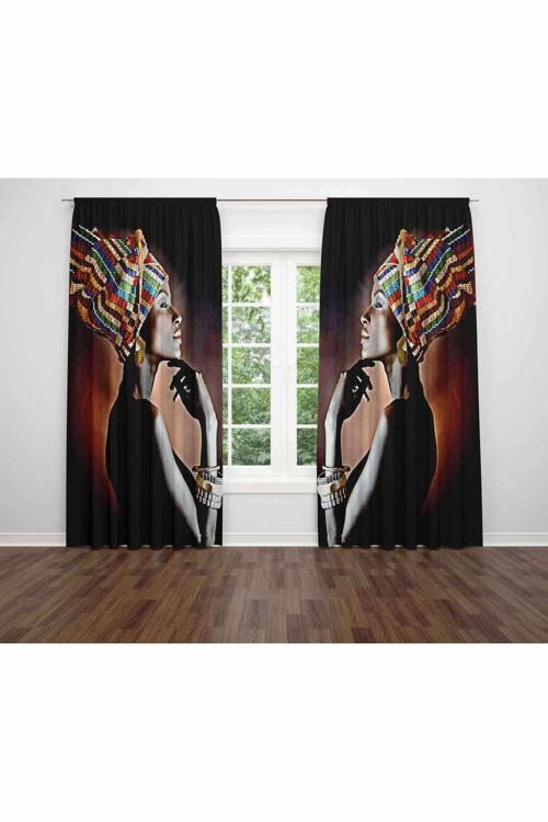 Özel Tasarım Dekoratif Baskı Salon Mutfak Oturma Odası 3D Baskılı Fon Perde 65 - 280 X 250
