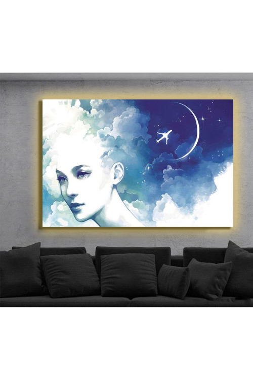 Led Işıklı Kanvas Tablo, 3D Dekoratif Baskılı Tablo Yapay Zeka Destekli Modern Tasarımlar 28