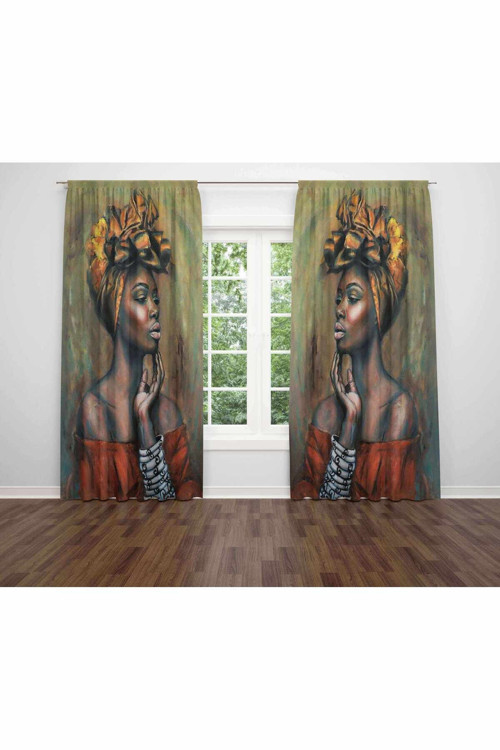 Özel Tasarım Dekoratif Baskı Salon Mutfak Oturma Odası 3D Baskılı Fon Perde 413 - 280 X 240
