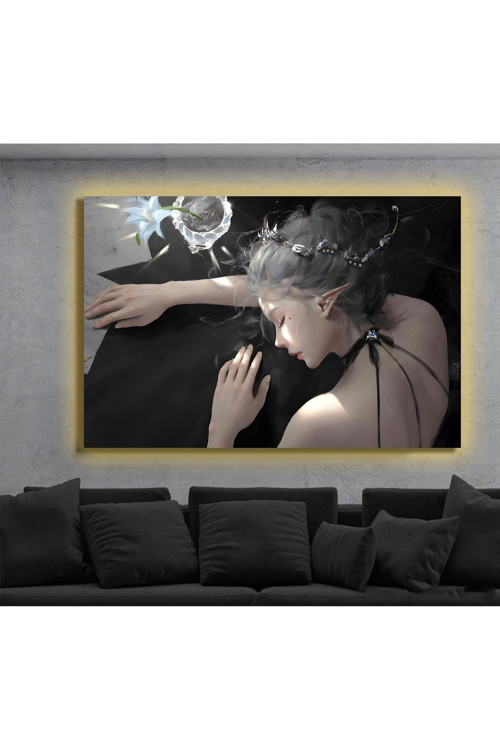 Led Işıklı Kanvas Tablo, 3D Dekoratif Baskılı Tablo Yapay Zeka Destekli Modern Tasarımlar 310
