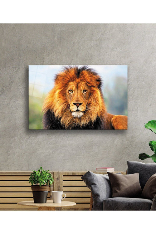 Aslan Hayvan Cam Tablo 4Mm Dayanıklı Temperli Cam