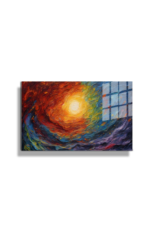 Sanatsal Yapayzeka, Creative Art, 3D Dekoratif Baskı Yatay Cam Tablo 150
