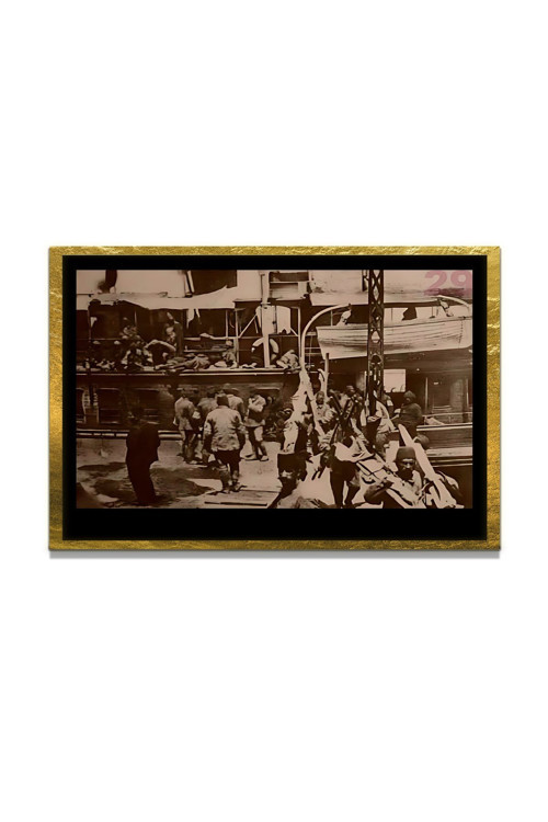 Yapay Zeka İle Yenilenmiş Atatürk Fotoğrafları Siyah Beyaz Cam Tablo, 3D Dekoratif Baskı 656