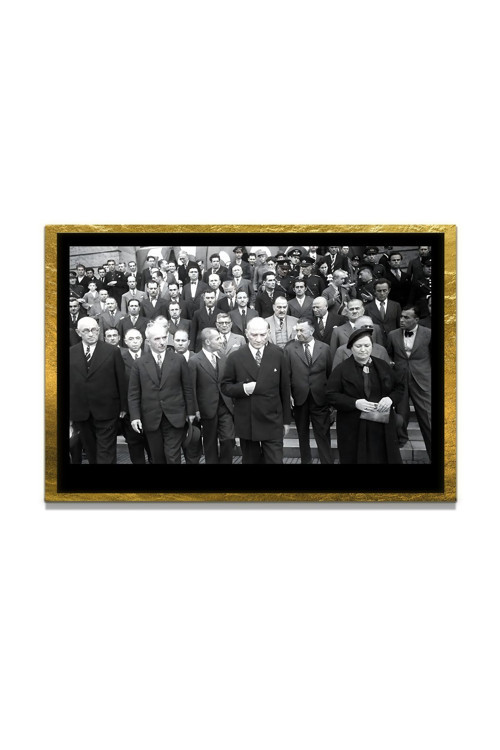 Yapay Zeka İle Yenilenmiş Atatürk Fotoğrafları Siyah Beyaz Cam Tablo, 3D Dekoratif Baskı 219