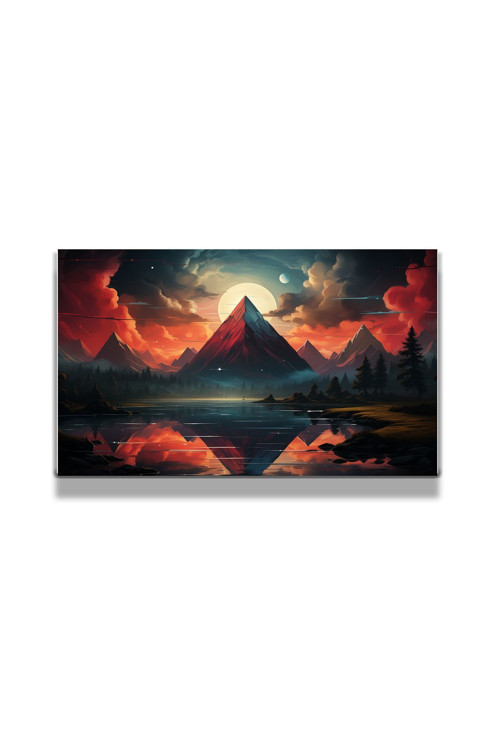 Sanatsal Yapayzeka, Creative Art, 3D Dekoratif Baskı Yatay Cam Tablo 29