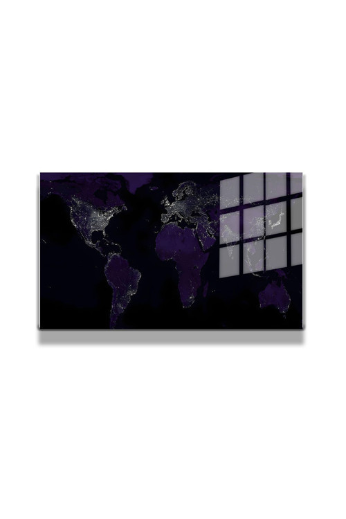Harita/Maps 3D Dekoratif Baskı Cam Tablo 26