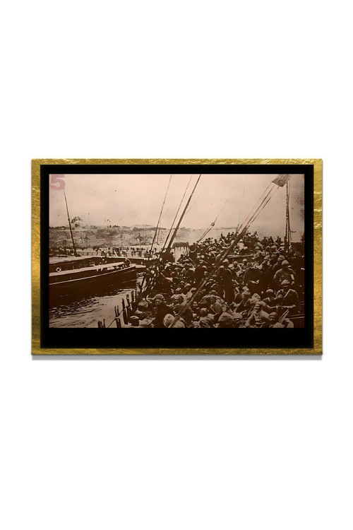 Yapay Zeka İle Yenilenmiş Atatürk Fotoğrafları Siyah Beyaz Cam Tablo, 3D Dekoratif Baskı 668