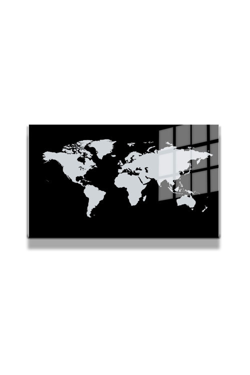 Harita/Maps 3D Dekoratif Baskı Cam Tablo 136