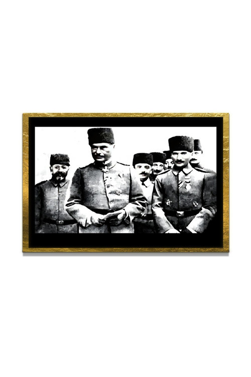 Yapay Zeka İle Yenilenmiş Atatürk Fotoğrafları Siyah Beyaz Cam Tablo, 3D Dekoratif Baskı 423