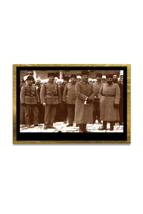 Yapay Zeka İle Yenilenmiş Atatürk Fotoğrafları Siyah Beyaz Cam Tablo, 3D Dekoratif Baskı 813