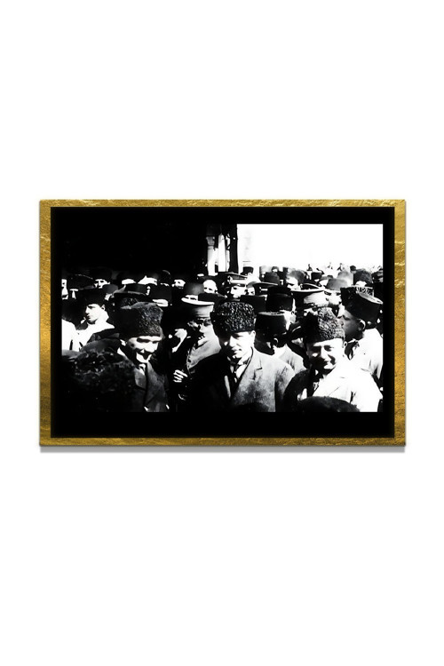 Yapay Zeka İle Yenilenmiş Atatürk Fotoğrafları Siyah Beyaz Cam Tablo, 3D Dekoratif Baskı 283