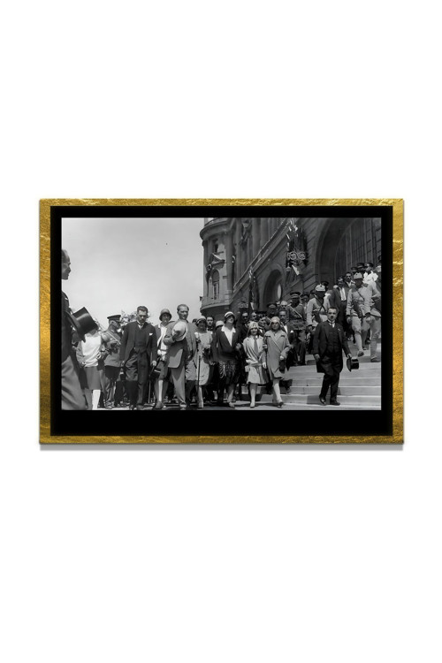 Yapay Zeka İle Yenilenmiş Atatürk Fotoğrafları Siyah Beyaz Cam Tablo, 3D Dekoratif Baskı 41