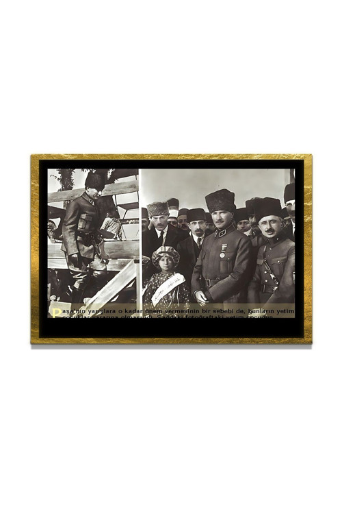 Yapay Zeka İle Yenilenmiş Atatürk Fotoğrafları Siyah Beyaz Cam Tablo, 3D Dekoratif Baskı 712