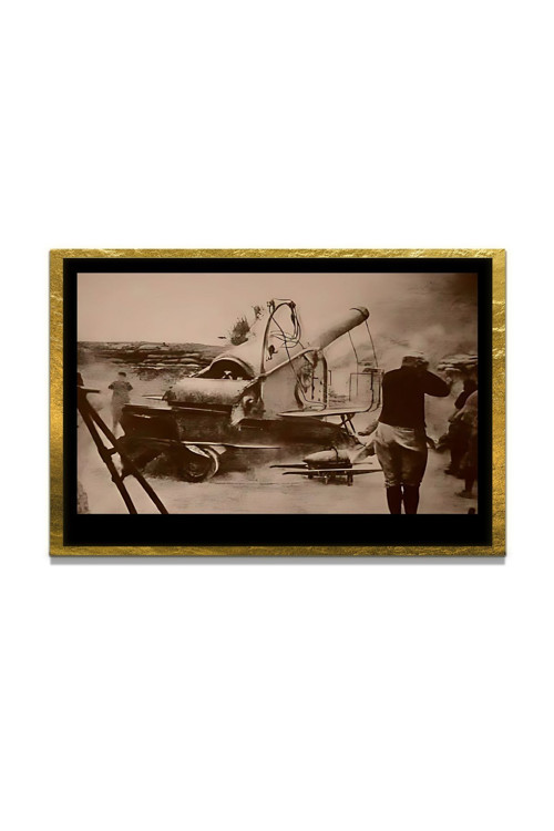 Yapay Zeka İle Yenilenmiş Atatürk Fotoğrafları Siyah Beyaz Cam Tablo, 3D Dekoratif Baskı 630